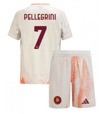 AS Roma Lorenzo Pellegrini #7 Segunda Equipación Niños 2024-25 Manga Corta (+ Pantalones cortos)